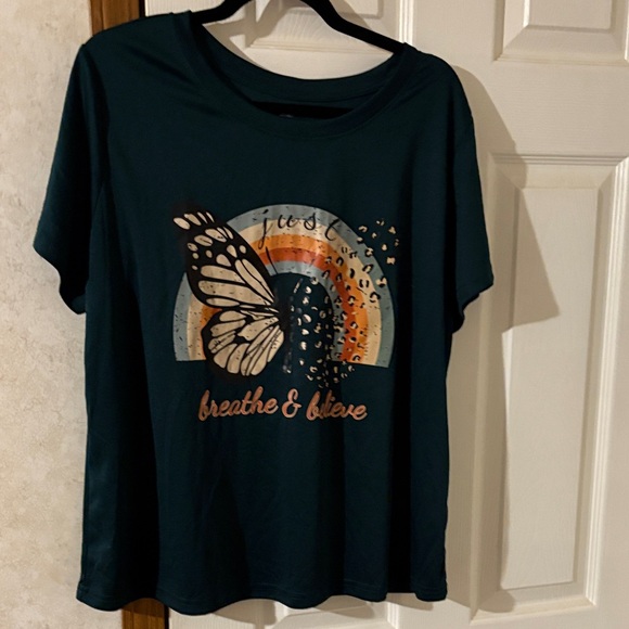SHEIN Curve Just Breathe and Believe tee 1X NWOT. - Picture 3 of 3
